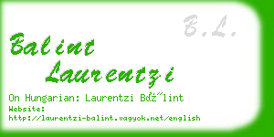 balint laurentzi business card